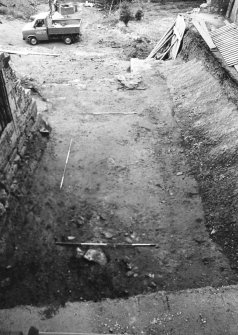 Jedburgh Abbey excavation archive
Frame 21: Area 2: Trench H, almost fully excavated, with replaced soil bank in place. From N.