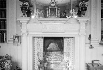 Interior view of Haddo House showing detail of fireplace in morning room, originally the library.