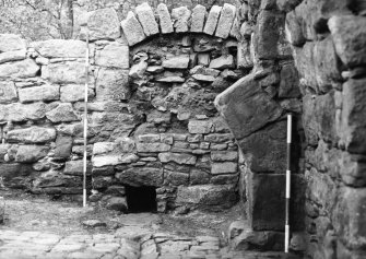 Craignethan Castle
Excavations 1984
Frame 26 - View along drain running along south side of basement - from north
