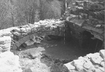 Craignethan Castle
Excavations 1984
Frame 16 - East side of basement partially excavated - from north-west
