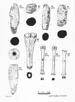 Bone quern handles and 'bobbins' , Broch of Gurness, Aikerness.