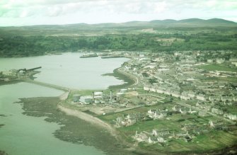 Aerial view of Stornoway Town and Harbour, Isle of Lewis, looking NW.