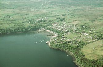 Aerial view of Tobermory Town and Harbour, Isle of Mull, looking SSW.