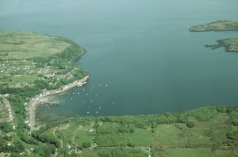 Aerial view of Tobermory Harbour and Main Street, Isle of Mull, looking NE.