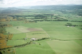 Aerial view of Milton of Leys and Druid Temple Farms, Inverness, looking W.