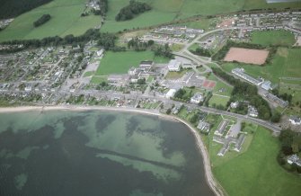 Aerial view of N end of Golspie, East Sutherland, looking NW.