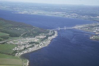 Aerial view of North Kessock and Kessock Bridge, Inverness, looking ESE.