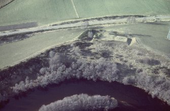 Aerial view of Tom Pitlac Motte, Boat of Garten, Strathspey, looking NNW.