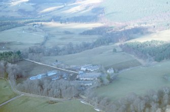 Aerial view of Home Farm Castle Grant,  Grantown-on-Spey, looking N.