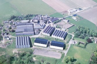 Aerial view of Macallan Distillery, Craigellachie, Moray, looking NE.