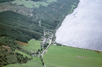 Aerial view of Dores village, Loch Ness, looking SW.
