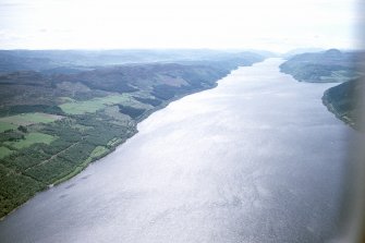 Aerial view of Loch Ness and Urquhart Bay, looking SW.