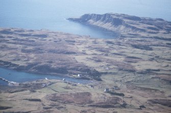 Aerial view of Port Mor and Sean Bhaile, Muck, Small Isles, looking SW.