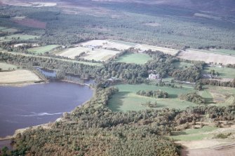 Aerial view of Skibo Castle and Loch Ospidale, East Sutherland, looking NNW.