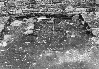 Newark Castle
Frame 12 - Trench A, showing walls F8 and F9 abutting south wall of castle; wall F21 partially exposed - from south
Frame 14 - Close-up of Trench A - from south