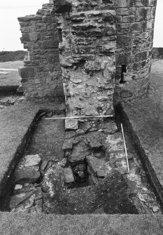 Newark Castle
Frame 21 - Trench C with dovecote behind - from south
Frame 22 - Trench D from west, showing barmkin wall F36 cut by drain F37