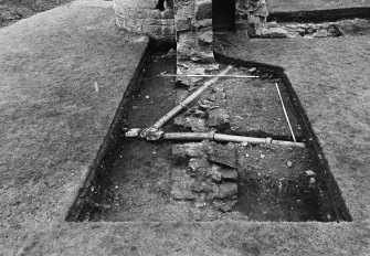 Newark Castle
Frame 21 - Trench C with dovecote behind - from south
Frame 22 - Trench D from west, showing barmkin wall F36 cut by drain F37