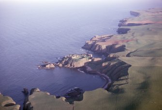 Aerial view of Dunnottar Castle, near Stonehaven, Aberdeenshire, looking SE.