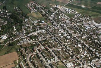 Aerial view of north end of Keith, Moray, looking N.