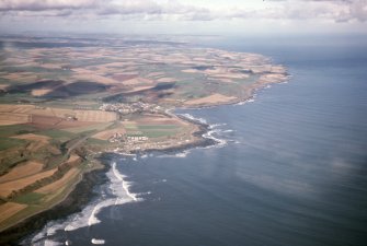 Aerial view of Gourdon and Johnshaven, Aberdeenshire, looking N.