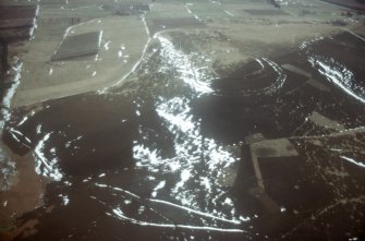Aerial view of Brown Caterthun hillfort, near Brechin, Angus, looking SE.