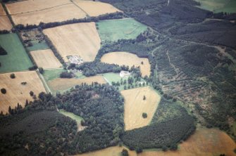 Aerial view of Aboyne Castle and Gardens, Aberdeenshire, looking NW.
