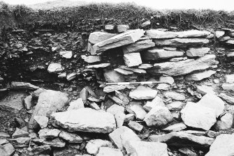 Excavation photograph : trench Aa - wall L40 half removed.

(see MS/682/120 for detailed description)
