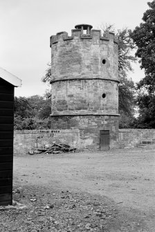 General view of Elvingston House dovecot from south west.