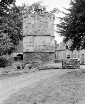 General view of Elvingston House dovecot from north west.