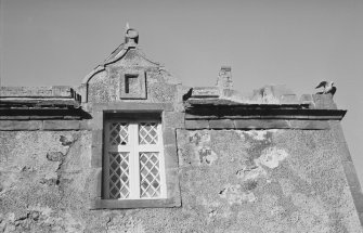 Detail of pedimented dormer window, Johnstounburn House dovecot.