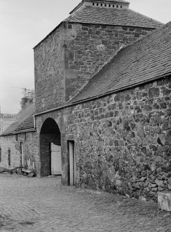 View of dovecot and entrance to steading, Harelaw, Longniddry, from north east.