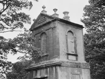 Detail of upper part of Huntington House dovecot.