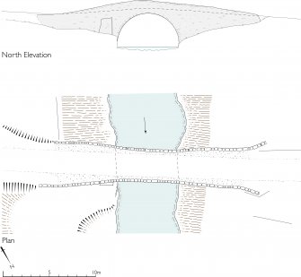 Plan and section of Dalchully bridge