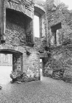 Caerlaverock Castle, courtyard. Elevation of West Block.