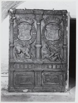 Kinneil House, Bo'ness.  Heraldic Panel in Stone Museum 26.10.81