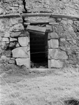 View of doorway to Waughton Castle dovecot.