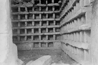 Interior view of nesting boxes, Herdmanston dovecot.
