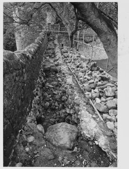 Loch Leven Castle.  Excavations - Walkway
