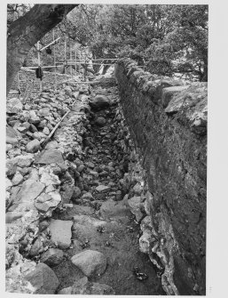 Loch Leven Castle.  Excavations - Walkway