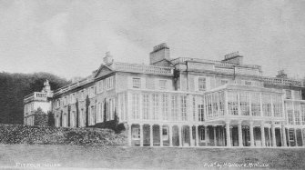 View of Pitfour House from South West insc. 'Pitfour House. Pubd. by H. Gilmore, Mintlaw.'