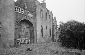 View of east end of Delgatie Castle from south west.