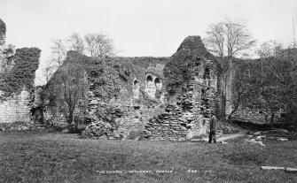 Historic photograph showing a general view of the chapel.
Insc: 'The Chapel, Rothesay Castle. 1323. J,V'.