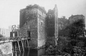 Historic photograph showing a general view.
Insc: 'Rothesay Castle. 2596. J,V'.