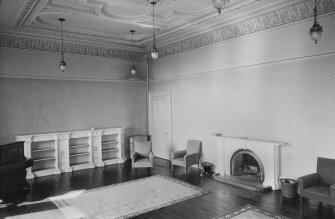 Interior view of Mayfield House showing south west drawing room on ground floor.