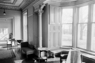 Interior view of Mayfield House showing south west drawing room on ground floor.