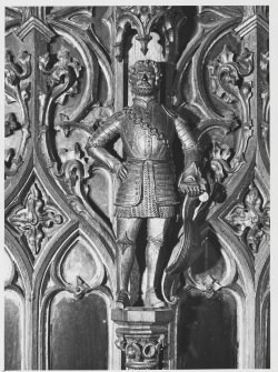 Taymouth Castle (C.D) Library Doors + Carved Figures 