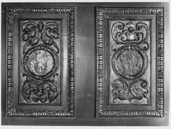 Taymouth Castle, Civil Defence Wood Carvings + Detail of Fireplace