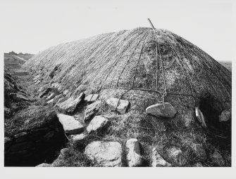 Arnol, Isle of Lewis.  Gen + Details Thatched Roofs Before Rethatching Blackhouse