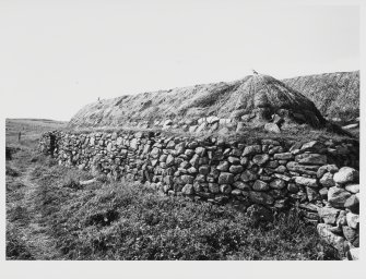 Arnol, Isle of Lewis.  Gen + Details Thatched Roofs Before Rethatching Blackhouse