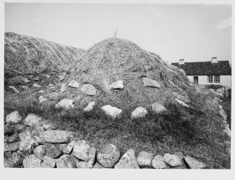 Arnol, Isle of Lewis.  Gen + Details Thatched Roofs Before Rethatching Blackhouse